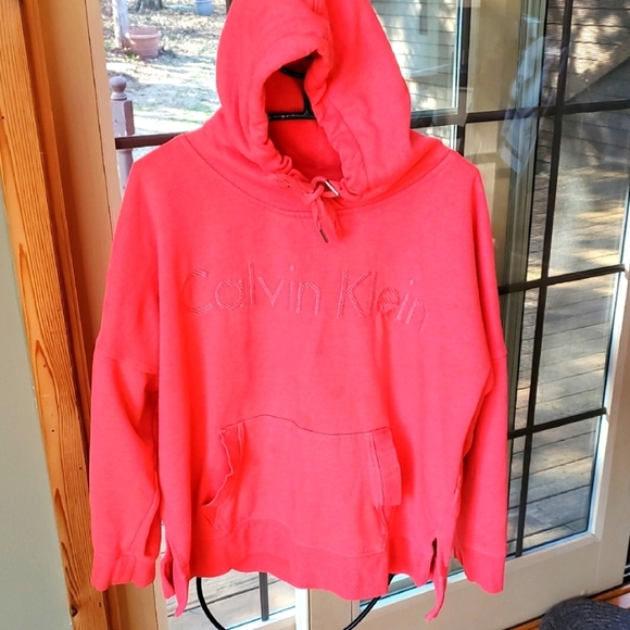 Calvin Klein Embroidered Pink Graphic Long Slv Sz XXL Hoodie - Picture 1 of 13